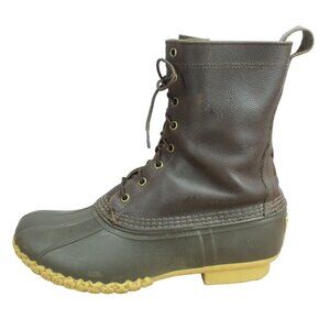 LL Bean Maine Hunting Boots 10" Unlined Steel Shank Leather Brown 10 Wide